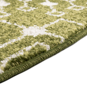 Green 7' 10 x 10' Tribal Trellis Oval Area Rug Geometric Southwestern Inspired Durable Carpet for Home Interior Design for Sale at Rug Engine