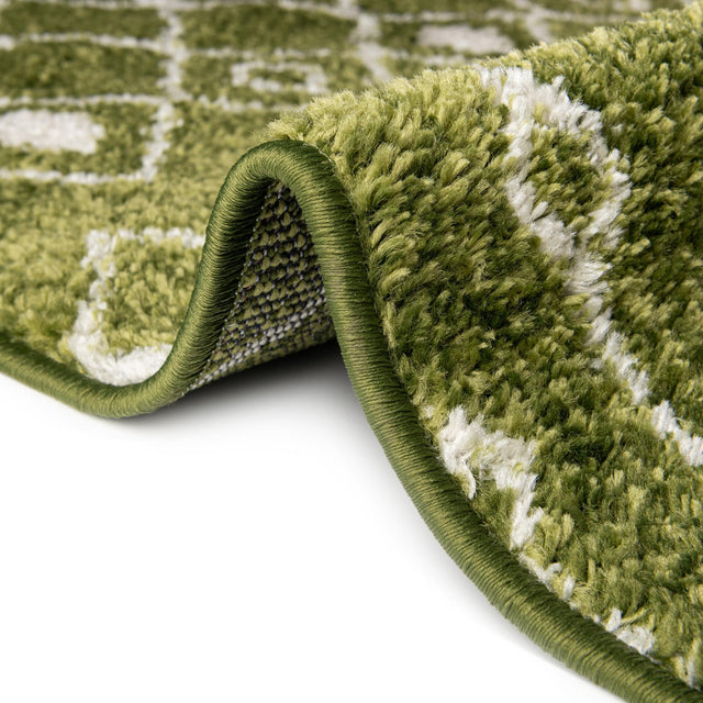Green 7' 10 x 10' Tribal Trellis Oval Area Rug Geometric Southwestern Inspired Durable Carpet for Home Interior Design for Sale at Rug Engine