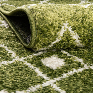 Green 10' x 10' Tribal Trellis Square Area Rug Geometric Southwestern Inspired Durable Carpet for Home Interior Design for Sale at Rug Engine