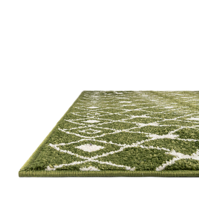 Green 10' x 10' Tribal Trellis Square Area Rug Geometric Southwestern Inspired Durable Carpet for Home Interior Design for Sale at Rug Engine