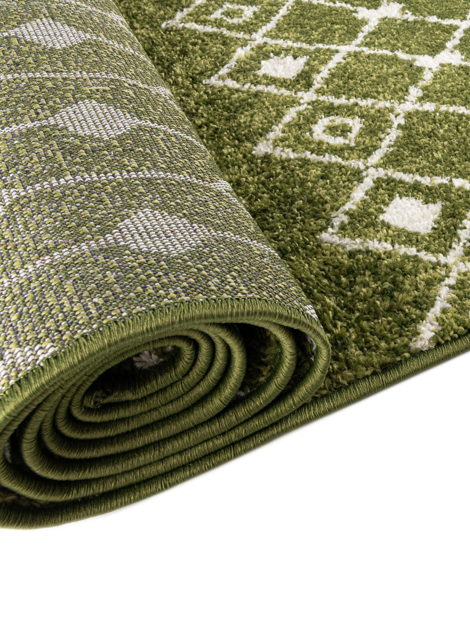 Green 2' x 7' 1 Tribal Trellis Runner Area Rug Geometric Southwestern Inspired Durable Carpet for Home Interior Design for Sale at Rug Engine