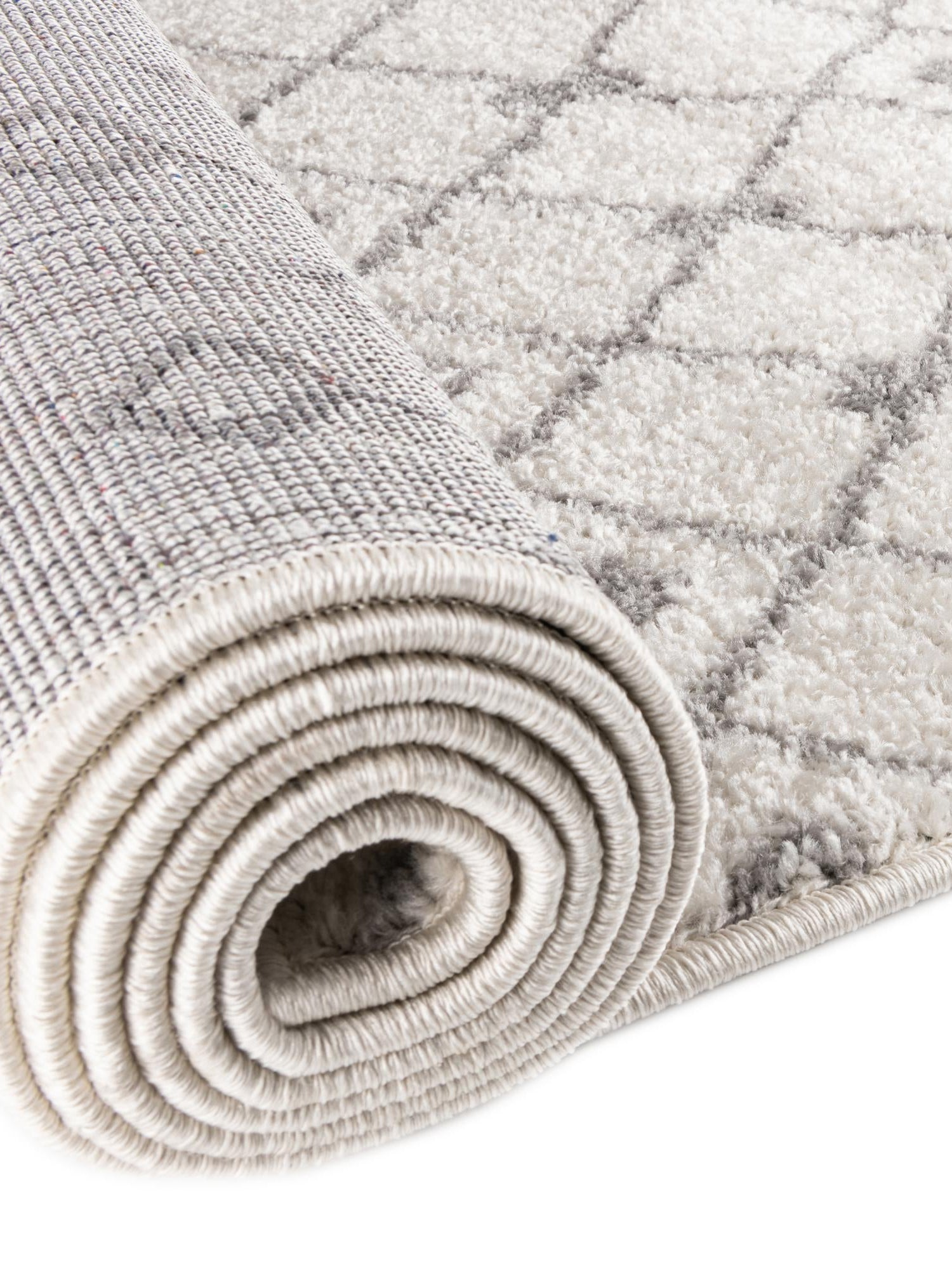 Ivory and Gray 6' 1 x 9' Tribal Trellis Rectangle Area Rug Geometric Southwestern Inspired Durable Carpet for Home Interior Design for Sale at Rug Engine