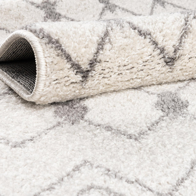 Ivory and Gray 4' 1 x 4' 1 Tribal Trellis Square Area Rug Geometric Southwestern Inspired Durable Carpet for Home Interior Design for Sale at Rug Engine