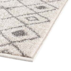 Ivory and Gray 4' 1 x 4' 1 Tribal Trellis Square Area Rug Geometric Southwestern Inspired Durable Carpet for Home Interior Design for Sale at Rug Engine
