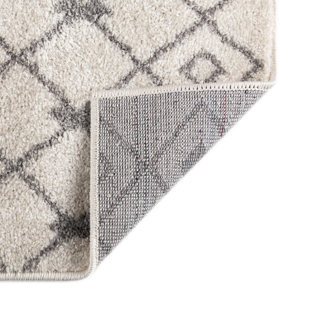 Ivory and Gray 3' 1 x 3' 1 Tribal Trellis Square Area Rug Geometric Southwestern Inspired Durable Carpet for Home Interior Design for Sale at Rug Engine