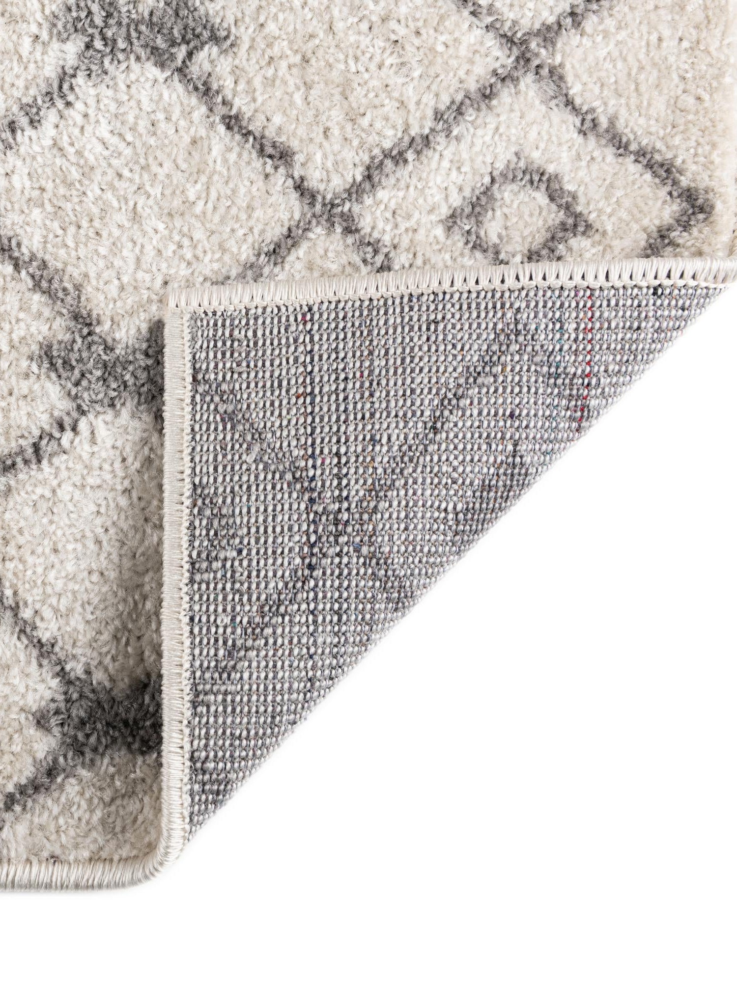 Ivory and Gray 2' x 6' 1 Tribal Trellis Runner Area Rug Geometric Southwestern Inspired Durable Carpet for Home Interior Design for Sale at Rug Engine