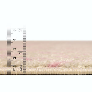Ivory and Pink 6' x 9' Tribal Trellis Rectangle Area Rug Geometric Southwestern Inspired Durable Carpet for Home Interior Design for Sale at Rug Engine