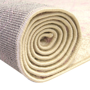 Ivory and Pink 5' 3 x 8' Tribal Trellis Rectangle Area Rug Geometric Southwestern Inspired Durable Carpet for Home Interior Design for Sale at Rug Engine