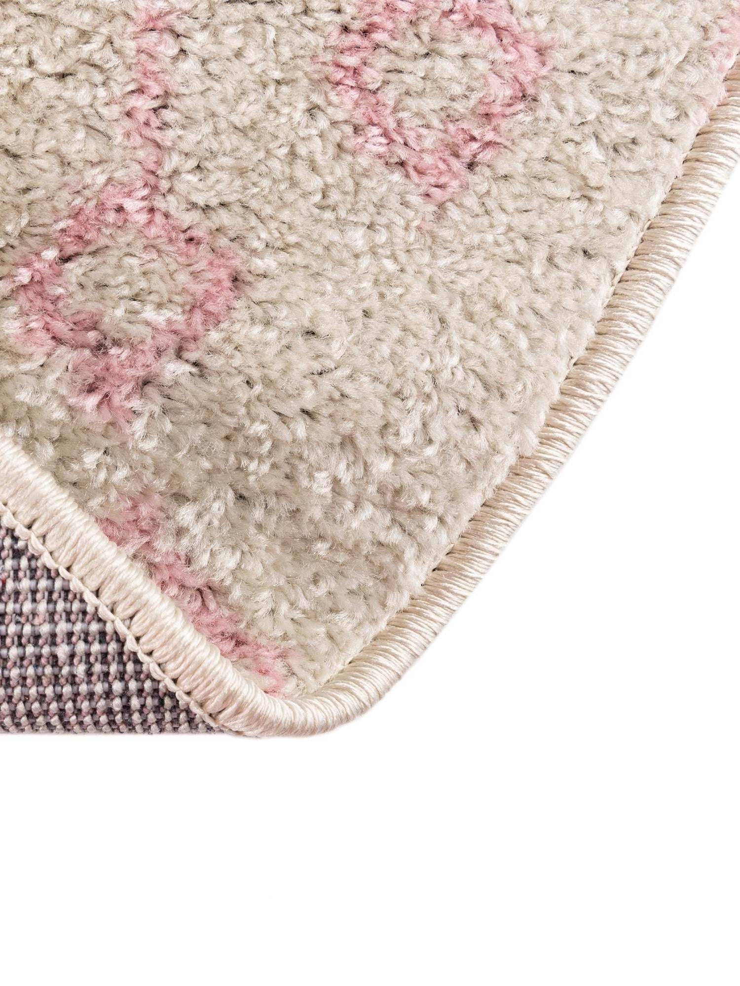 Ivory and Pink 10' x 10' Tribal Trellis Round Area Rug Geometric Southwestern Inspired Durable Carpet for Home Interior Design for Sale at Rug Engine