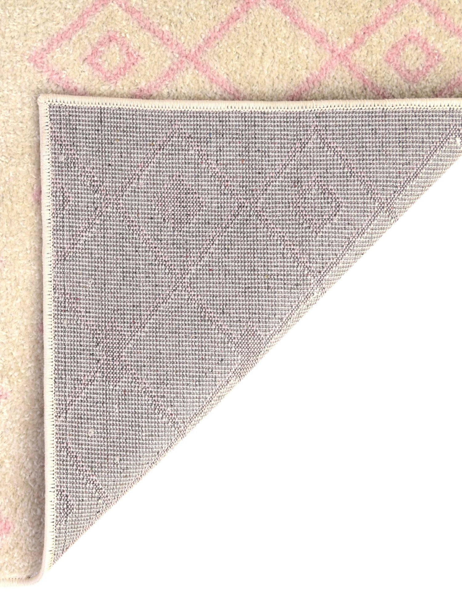 Ivory and Pink 3' 3 x 3' 3 Tribal Trellis Square Area Rug Geometric Southwestern Inspired Durable Carpet for Home Interior Design for Sale at Rug Engine