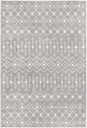 Gray 6' 1 x 9' Tribal Trellis Rectangle Area Rug Geometric Southwestern Inspired Durable Carpet for Home Interior Design for Sale at Rug Engine