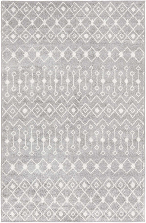 Gray 5' 3 x 8' Tribal Trellis Rectangle Area Rug Geometric Southwestern Inspired Durable Carpet for Home Interior Design for Sale at Rug Engine