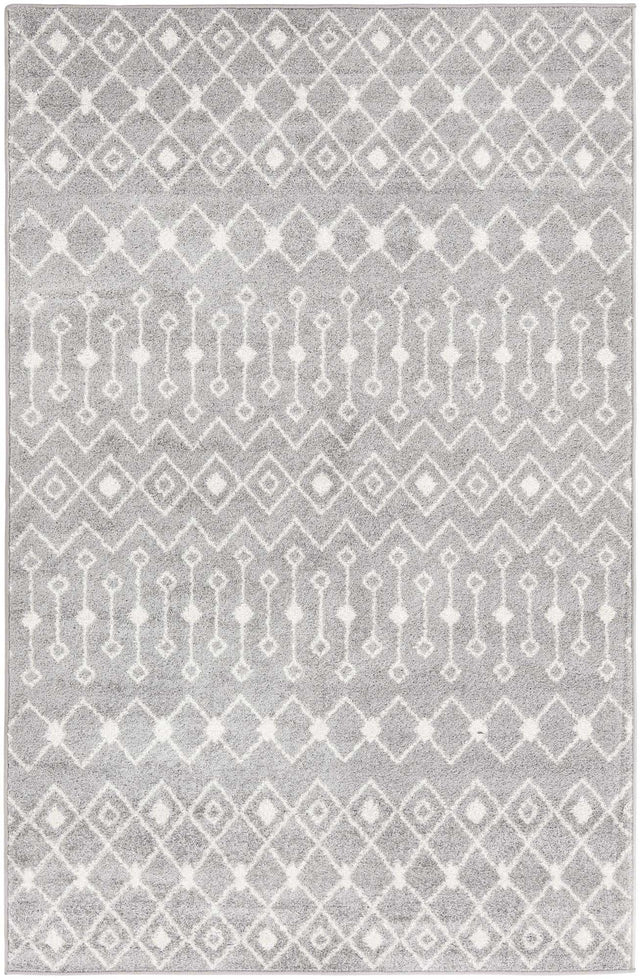 Gray 5' 3 x 8' Tribal Trellis Rectangle Area Rug Geometric Southwestern Inspired Durable Carpet for Home Interior Design for Sale at Rug Engine