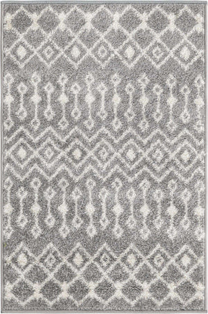 Gray 2' x 3' 1 Tribal Trellis Rectangle Area Rug Geometric Southwestern Inspired Durable Carpet for Home Interior Design for Sale at Rug Engine