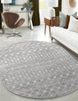 Gray 7' 10 x 10' Tribal Trellis Oval Area Rug Geometric Southwestern Inspired Durable Carpet for Home Interior Design for Sale at Rug Engine