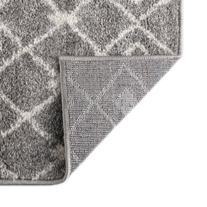 Gray 2' x 7' 1 Tribal Trellis Runner Area Rug Geometric Southwestern Inspired Durable Carpet for Home Interior Design for Sale at Rug Engine