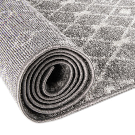 Gray 2' x 7' 1 Tribal Trellis Runner Area Rug Geometric Southwestern Inspired Durable Carpet for Home Interior Design for Sale at Rug Engine