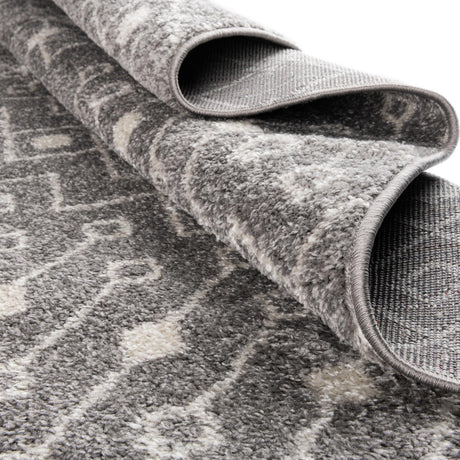 Gray 2' x 7' 1 Tribal Trellis Runner Area Rug Geometric Southwestern Inspired Durable Carpet for Home Interior Design for Sale at Rug Engine