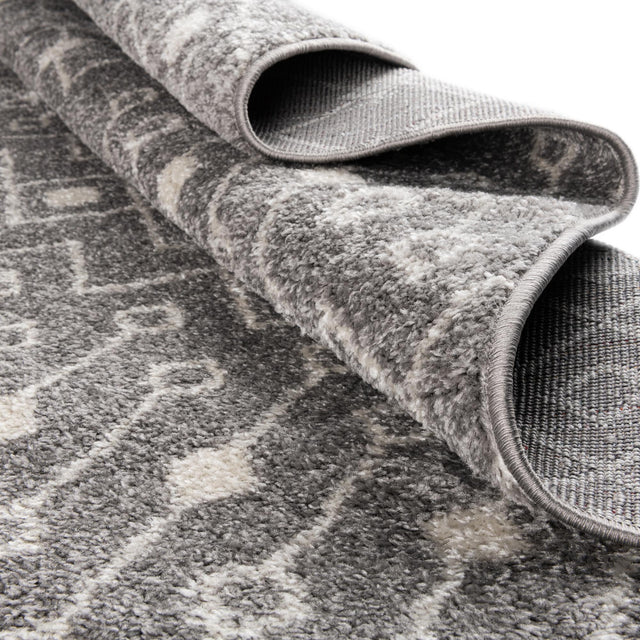 Gray 2' x 7' 1 Tribal Trellis Runner Area Rug Geometric Southwestern Inspired Durable Carpet for Home Interior Design for Sale at Rug Engine