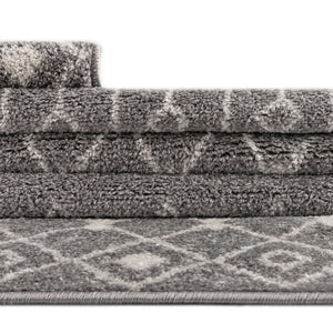 Gray 2' x 7' 1 Tribal Trellis Runner Area Rug Geometric Southwestern Inspired Durable Carpet for Home Interior Design for Sale at Rug Engine