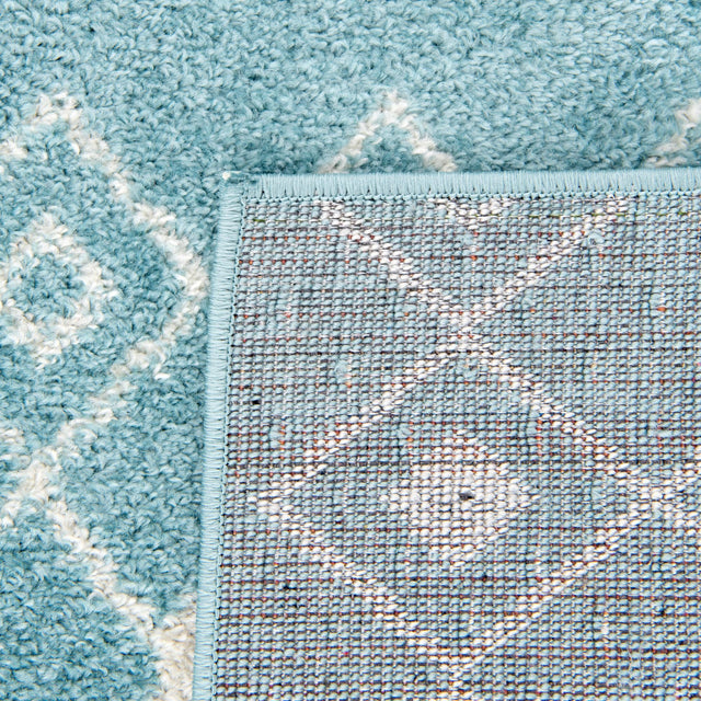 Aqua Blue 10' 8 x 14' Tribal Trellis Rectangle Area Rug Geometric Southwestern Inspired Durable Carpet for Home Interior Design for Sale at Rug Engine