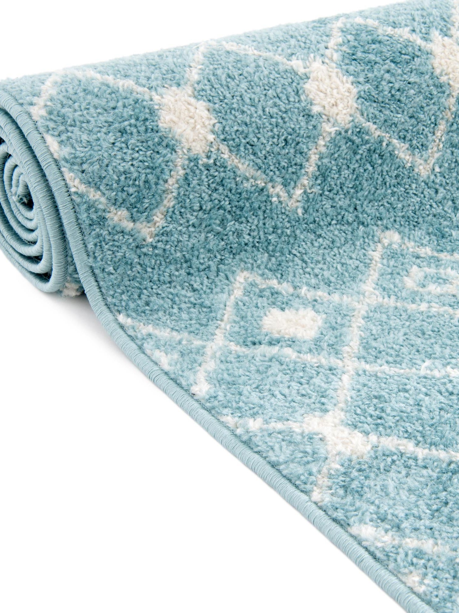 Aqua Blue 4' x 6' Tribal Trellis Oval Area Rug Geometric Southwestern Inspired Durable Carpet for Home Interior Design for Sale at Rug Engine