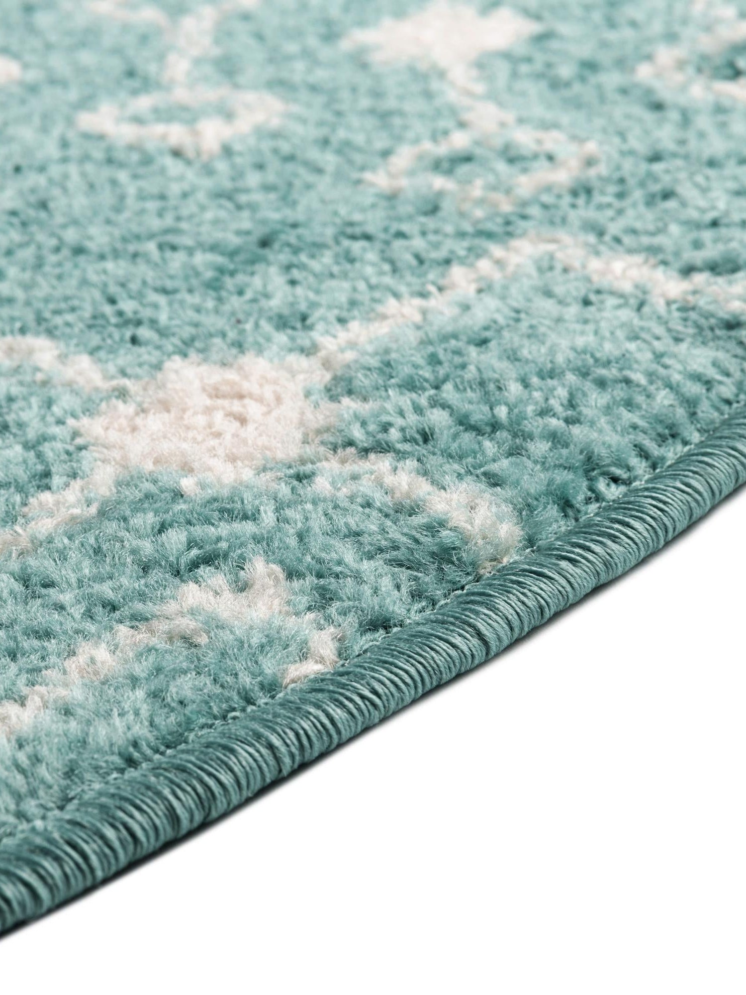 Aqua Blue 3' 3 x 3' 3 Tribal Trellis Round Area Rug Geometric Southwestern Inspired Durable Carpet for Home Interior Design for Sale at Rug Engine