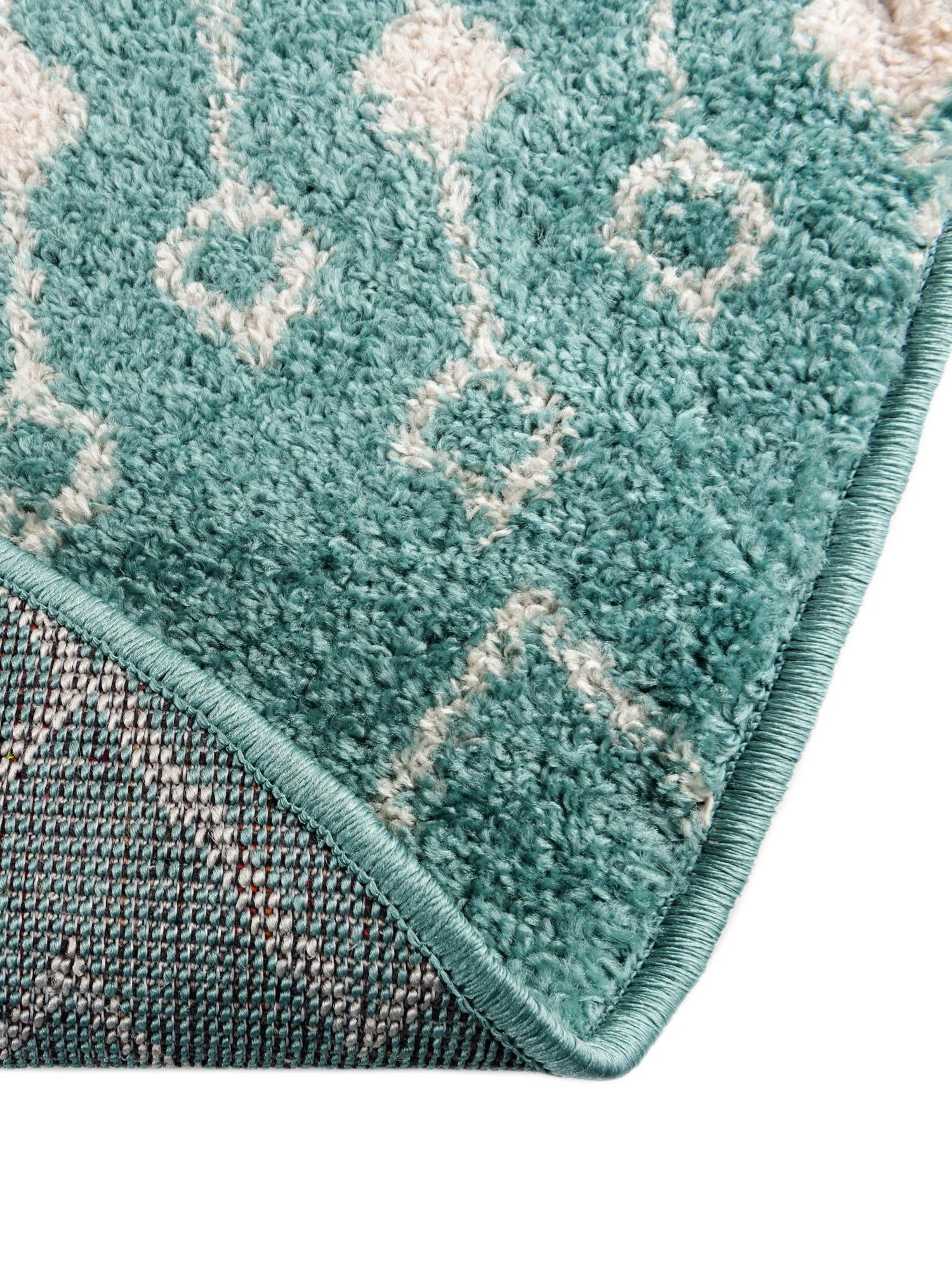 Aqua Blue 7' 10 x 7' 10 Tribal Trellis Round Area Rug Geometric Southwestern Inspired Durable Carpet for Home Interior Design for Sale at Rug Engine