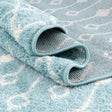 Aqua Blue 3' 3 x 3' 3 Tribal Trellis Square Area Rug Geometric Southwestern Inspired Durable Carpet for Home Interior Design for Sale at Rug Engine