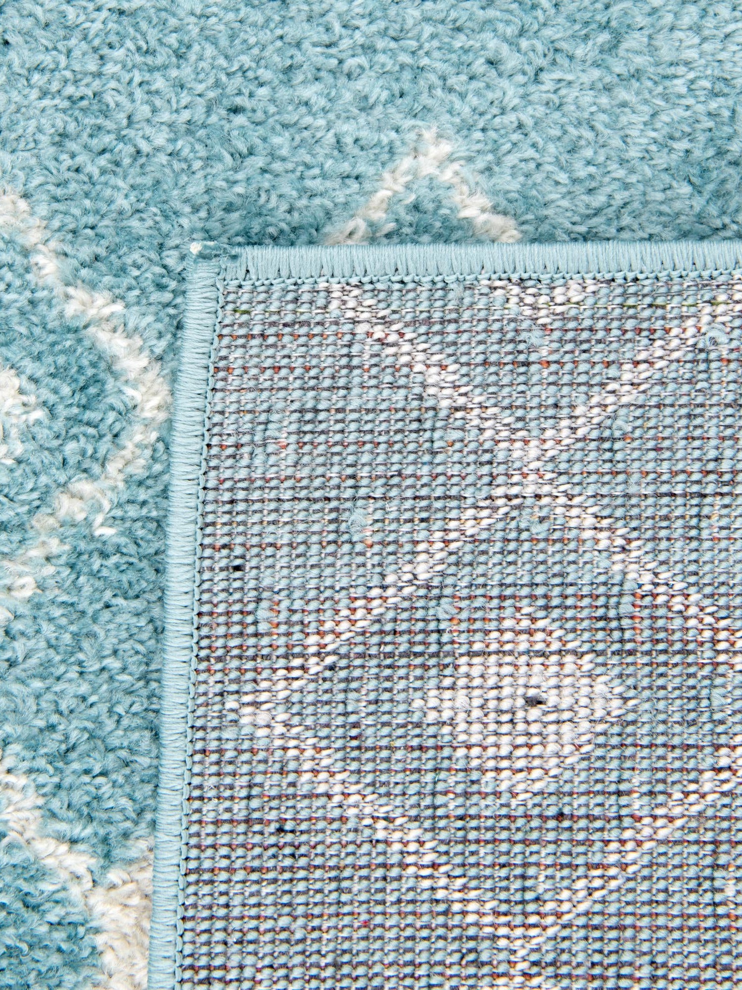 Aqua Blue 2' x 5' Tribal Trellis Runner Area Rug Geometric Southwestern Inspired Durable Carpet for Home Interior Design for Sale at Rug Engine