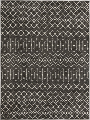 Dark Gray 10' 8 x 14' Tribal Trellis Rectangle Area Rug Geometric Southwestern Inspired Durable Carpet for Home Interior Design for Sale at Rug Engine