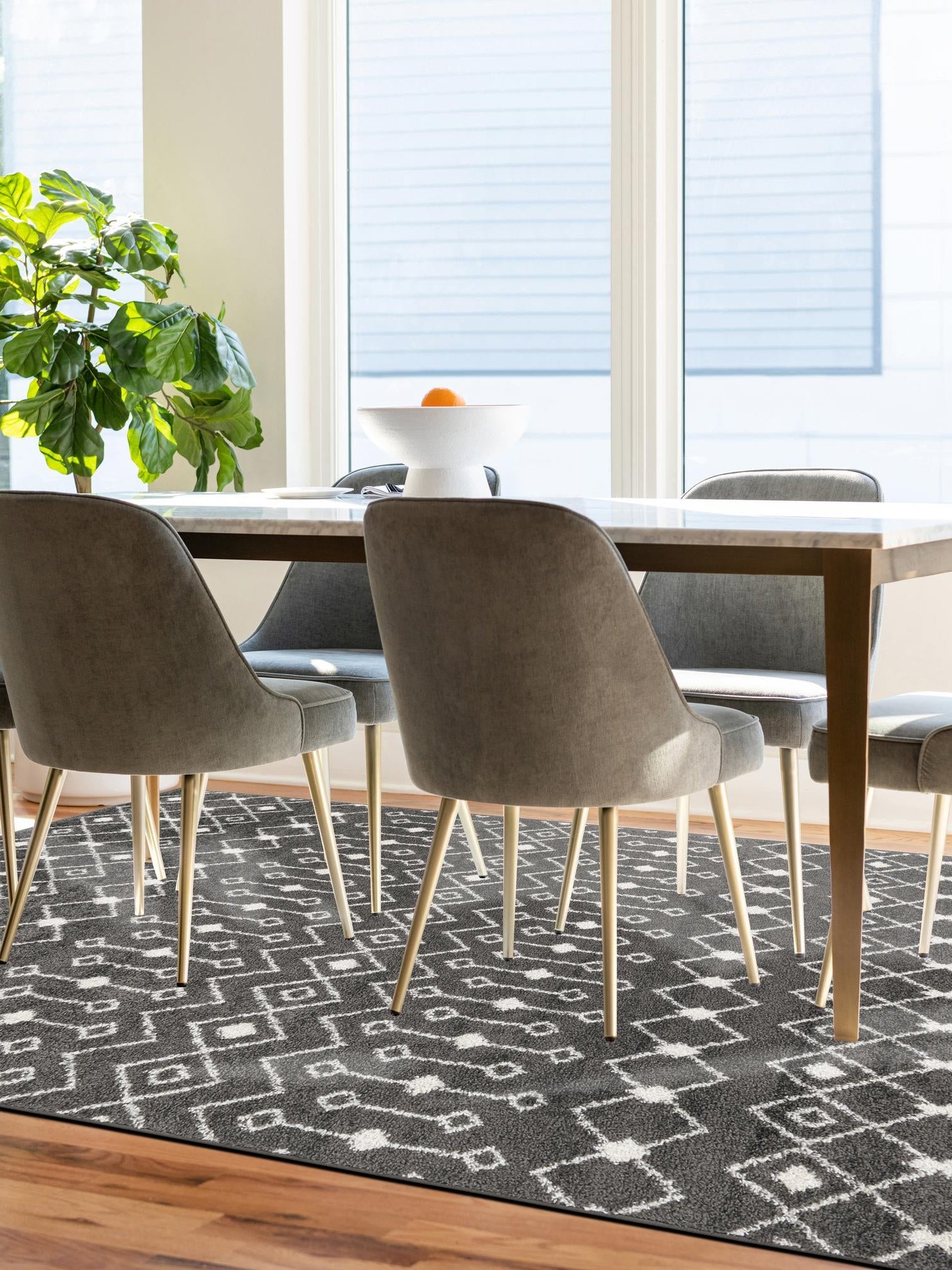 Dark Gray 10' 8 x 14' Tribal Trellis Rectangle Area Rug Geometric Southwestern Inspired Durable Carpet for Home Interior Design for Sale at Rug Engine