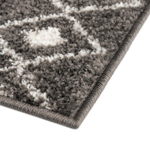 Dark Gray 4' x 6' Tribal Trellis Rectangle Area Rug Geometric Southwestern Inspired Durable Carpet for Home Interior Design for Sale at Rug Engine