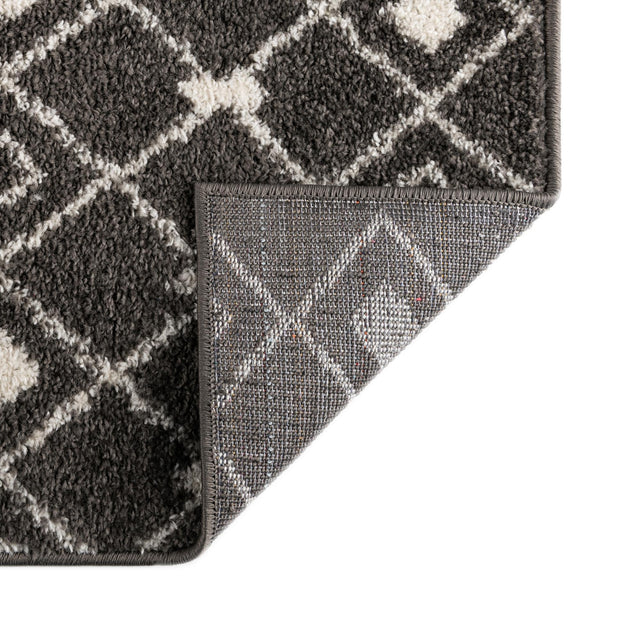 Dark Gray 4' x 6' Tribal Trellis Rectangle Area Rug Geometric Southwestern Inspired Durable Carpet for Home Interior Design for Sale at Rug Engine