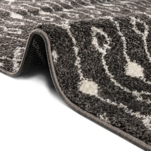 Dark Gray 4' x 6' Tribal Trellis Rectangle Area Rug Geometric Southwestern Inspired Durable Carpet for Home Interior Design for Sale at Rug Engine