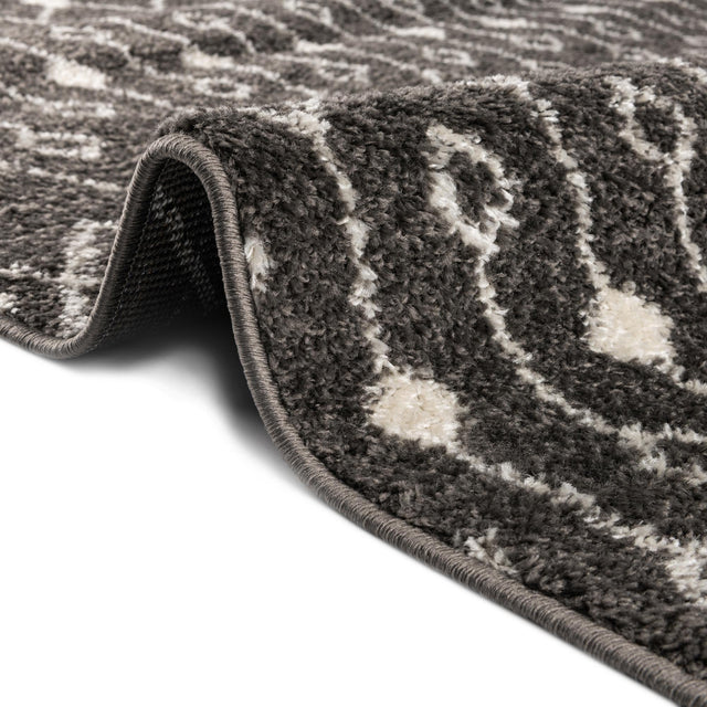 Dark Gray 4' x 6' Tribal Trellis Rectangle Area Rug Geometric Southwestern Inspired Durable Carpet for Home Interior Design for Sale at Rug Engine