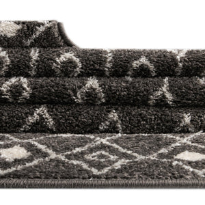 Dark Gray 10' 8 x 14' Tribal Trellis Rectangle Area Rug Geometric Southwestern Inspired Durable Carpet for Home Interior Design for Sale at Rug Engine