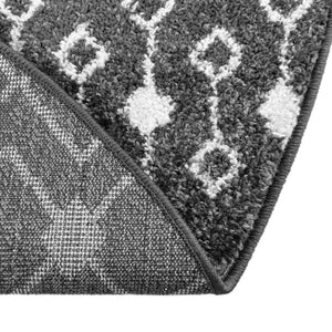 Dark Gray 6' x 6' Tribal Trellis Round Area Rug Geometric Southwestern Inspired Durable Carpet for Home Interior Design for Sale at Rug Engine