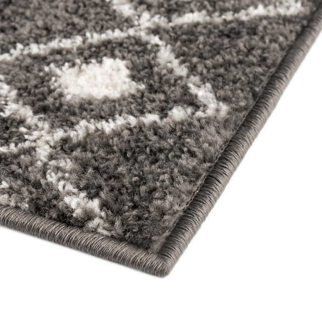 Dark Gray 3' 3 x 3' 3 Tribal Trellis Square Area Rug Geometric Southwestern Inspired Durable Carpet for Home Interior Design for Sale at Rug Engine