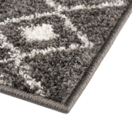 Dark Gray 7' 10 x 7' 10 Tribal Trellis Square Area Rug Geometric Southwestern Inspired Durable Carpet for Home Interior Design for Sale at Rug Engine