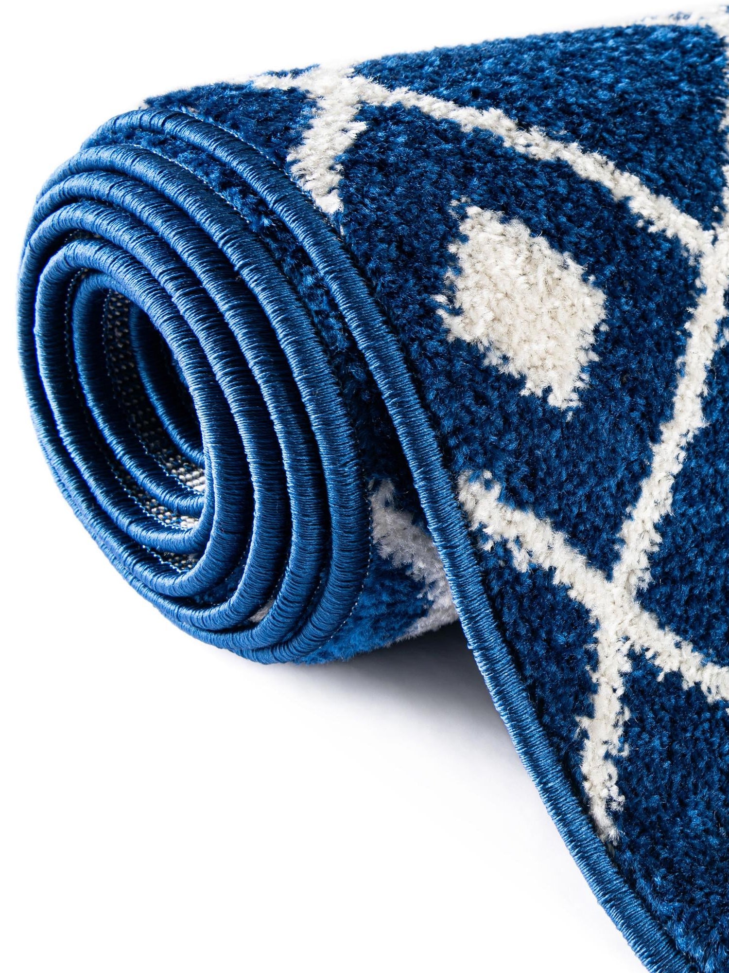 Navy Blue 10' 8 x 14' Tribal Trellis Rectangle Area Rug Geometric Southwestern Inspired Durable Carpet for Home Interior Design for Sale at Rug Engine