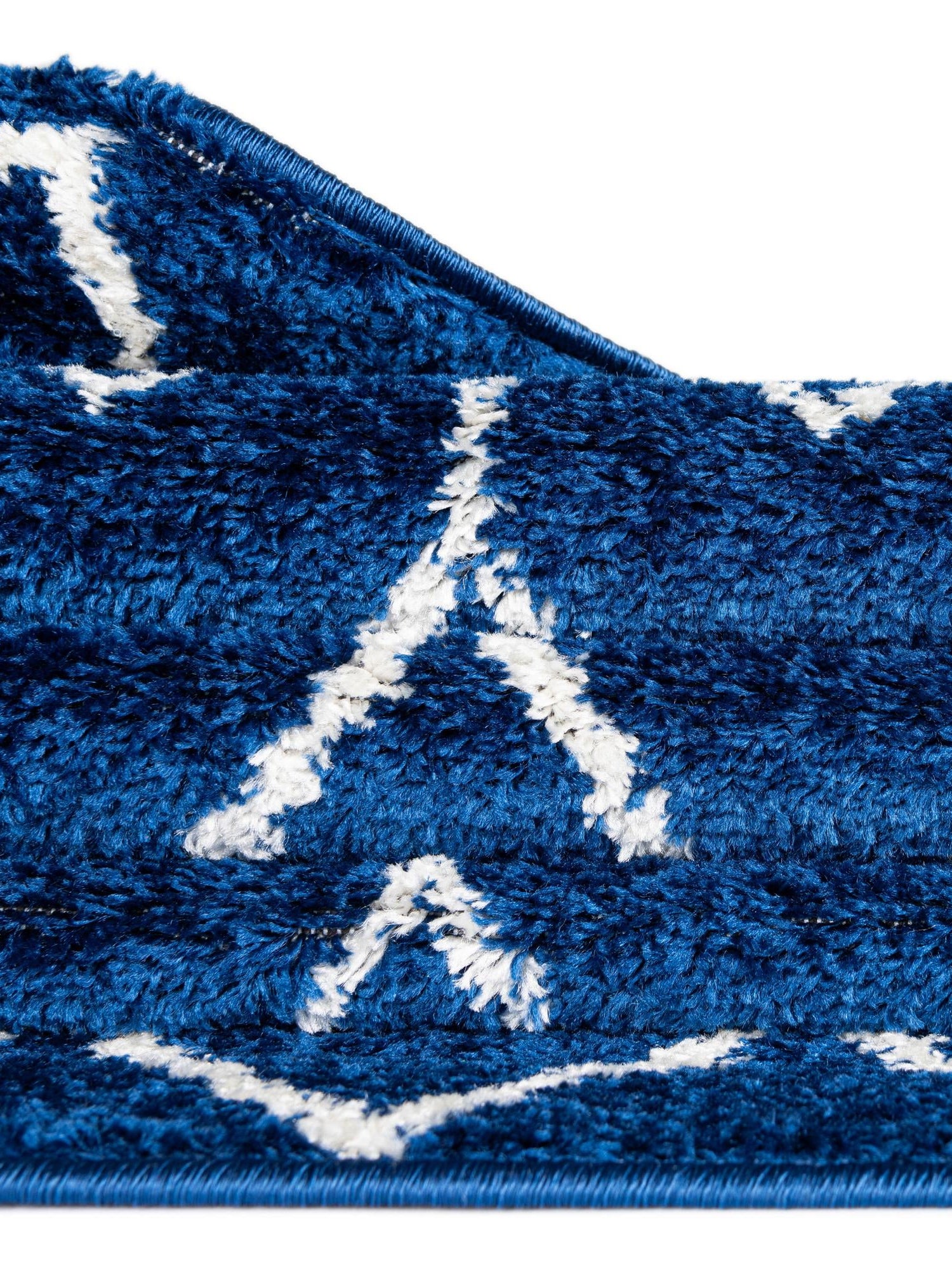 Navy Blue 10' 8 x 14' Tribal Trellis Rectangle Area Rug Geometric Southwestern Inspired Durable Carpet for Home Interior Design for Sale at Rug Engine