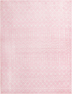 Pink 10' 8 x 14' Tribal Trellis Rectangle Area Rug Geometric Southwestern Inspired Durable Carpet for Home Interior Design for Sale at Rug Engine