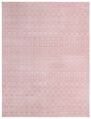 Pink 10' x 13' 1 Tribal Trellis Rectangle Area Rug Geometric Southwestern Inspired Durable Carpet for Home Interior Design for Sale at Rug Engine