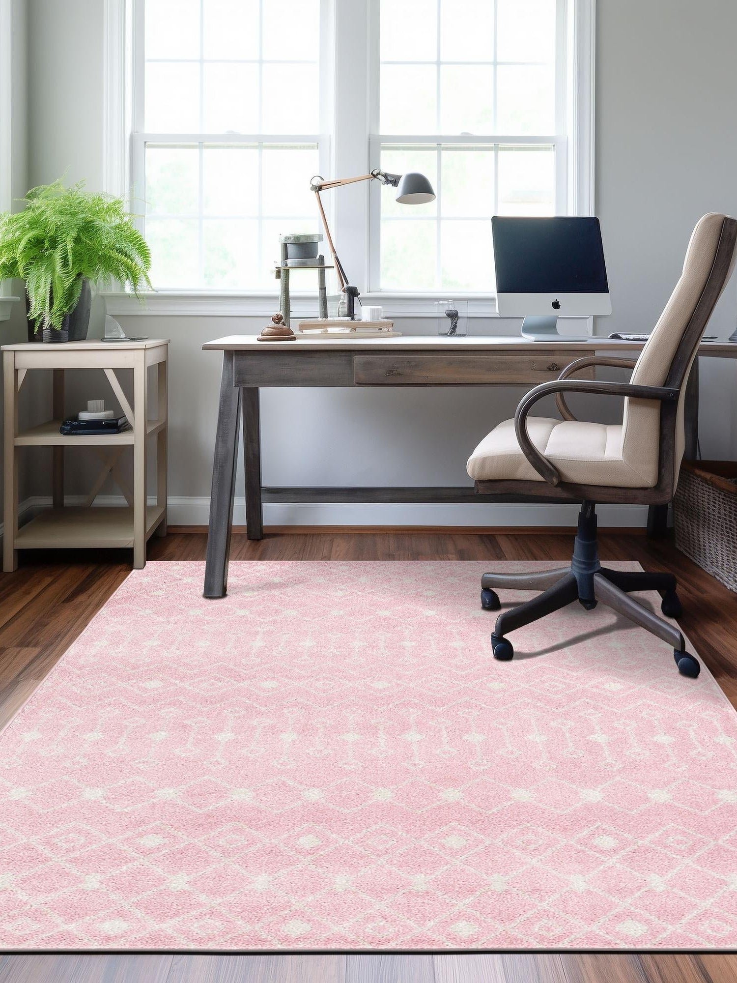 Pink 10' x 13' 1 Tribal Trellis Rectangle Area Rug Geometric Southwestern Inspired Durable Carpet for Home Interior Design for Sale at Rug Engine