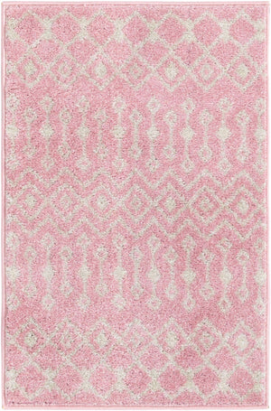 Pink 2' x 3' 1 Tribal Trellis Rectangle Area Rug Geometric Southwestern Inspired Durable Carpet for Home Interior Design for Sale at Rug Engine