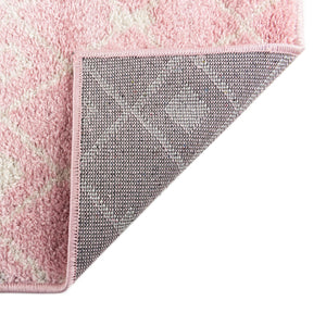 Pink 3' 1 x 3' 1 Tribal Trellis Square Area Rug Geometric Southwestern Inspired Durable Carpet for Home Interior Design for Sale at Rug Engine