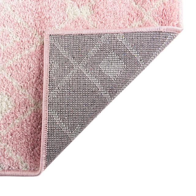 Pink 3' 1 x 3' 1 Tribal Trellis Square Area Rug Geometric Southwestern Inspired Durable Carpet for Home Interior Design for Sale at Rug Engine
