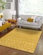 Yellow 9' x 12' Tribal Trellis Rectangle Area Rug Geometric Southwestern Inspired Durable Carpet for Home Interior Design for Sale at Rug Engine