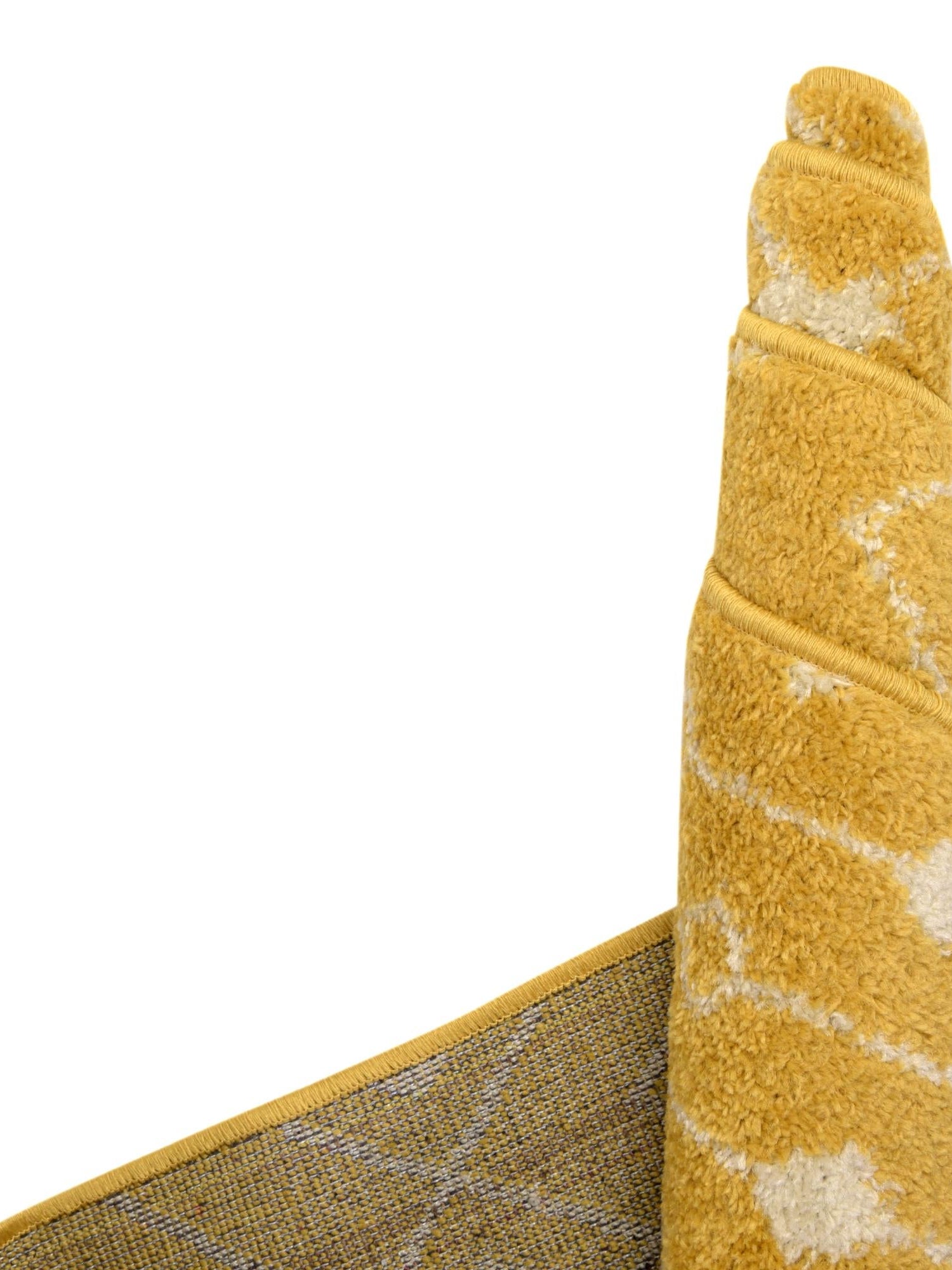 Yellow 6' x 6' Tribal Trellis Round Area Rug Geometric Southwestern Inspired Durable Carpet for Home Interior Design for Sale at Rug Engine